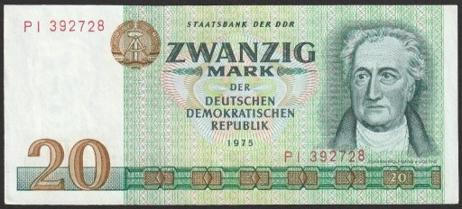 Zdjęcie oferty: Niemcy DDR NRD 20 marek 1975 - PI - Goethe