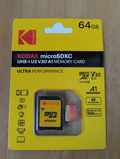 Zdjęcie oferty: Karta Kodak micro SDXC 64 GB UHS-I U3 V30 A1