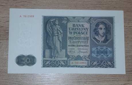 Zdjęcie oferty: Banknot 50 zł 1941 r. Stan I- seria A