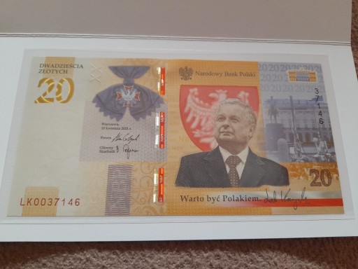 Zdjęcie oferty: 20 złotych - Lech Kaczyński - banknot - 2021