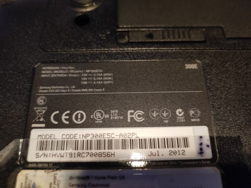 Zdjęcie oferty: Laptop Samsung 300e na części 