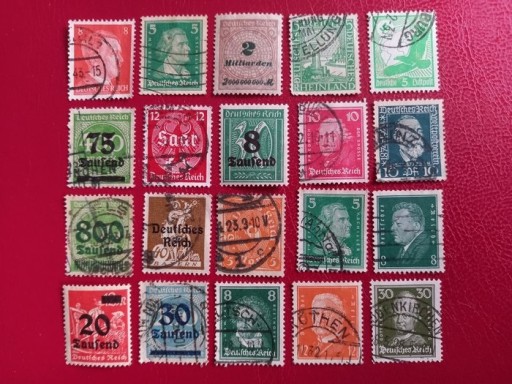 Zdjęcie oferty: Zestaw znaczków Deutsches Reich 20 sztuk 