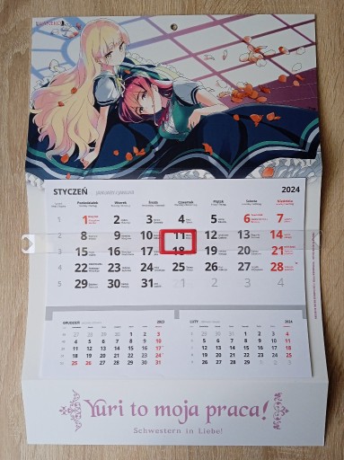 Zdjęcie oferty: Manga Yuri to moja praca - kalendarz ścienny 2024