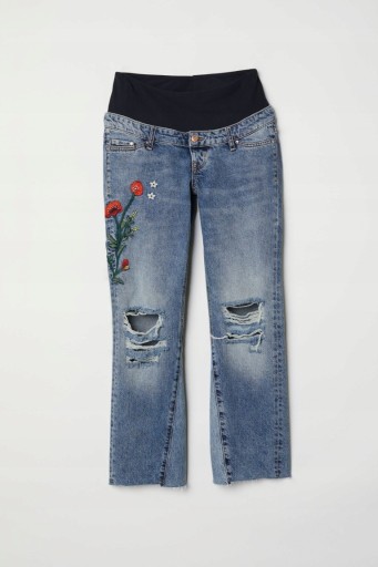 Zdjęcie oferty: H&M spodnie ciążowe JEANSY haft dziury 40 42 L