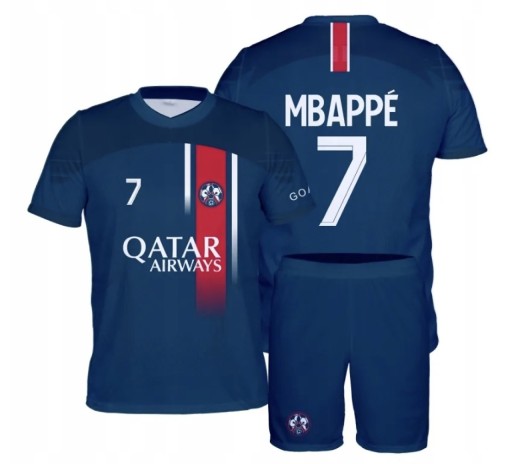 Zdjęcie oferty: Mbappe strój piłkarski tshirt spodenki roz 140