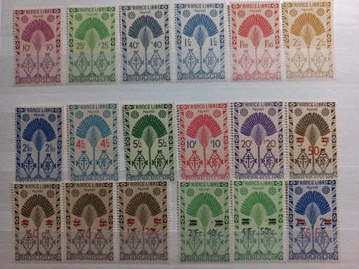 Zdjęcie oferty: Francuski Madagaskar 1943- 44 znaczki pocztowe 
