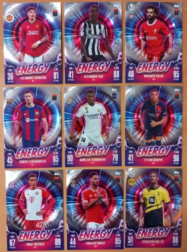 Zdjęcie oferty: TOPPS CHAMPIONS LEAGUE 2024 ENERGY KOMPLET 9 KART