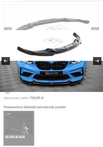 Zdjęcie oferty: Dokładka splitter BMW M2 competition MAXTON DESIGN