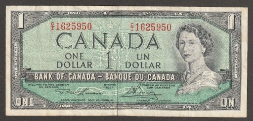 Zdjęcie oferty: Kanada 1 dolar 1954 - Elżbieta II