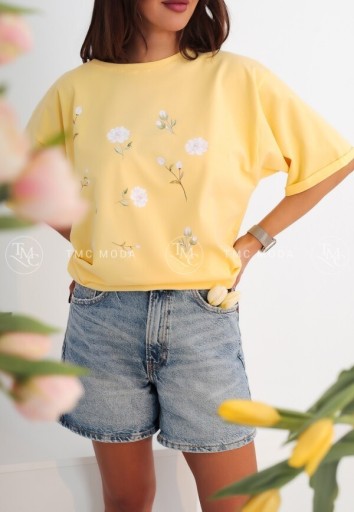 Zdjęcie oferty: T-shirt damski oversize Basic nowość flowers