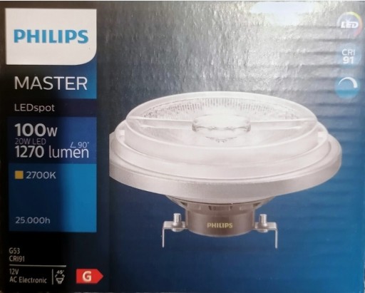 Zdjęcie oferty: Żarówka Philips LED MAS LEDspotLV D 20-100W 927 AR111 45D G53 ES111