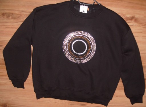 Zdjęcie oferty: Gruba bardzo ciepła bawełniana bluza _Grecka Droga_ cyrkonie r. L/XL