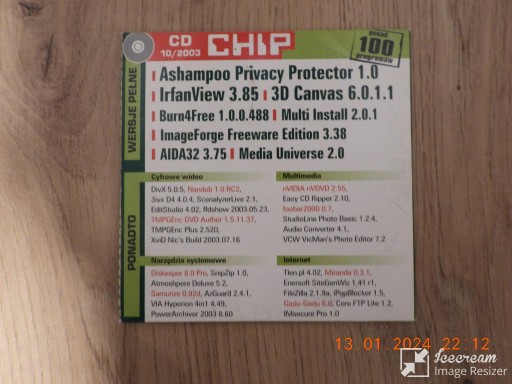 Zdjęcie oferty: CHIP numer  10/2003  - CD  8 pełnych wersji!