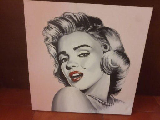 Zdjęcie oferty: Obraz olejny na płótnie Marilyn Monroe 50x50cm