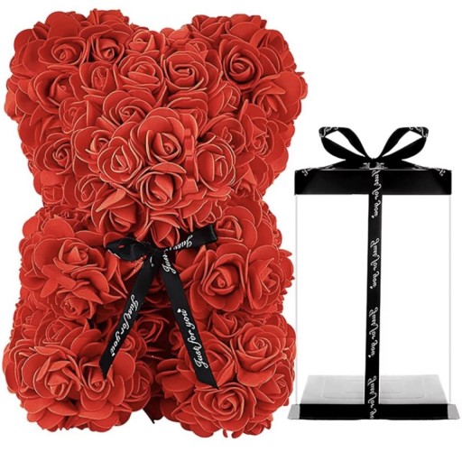 Zdjęcie oferty: Czerwony Miś z róż różyczek prezent na walentynki