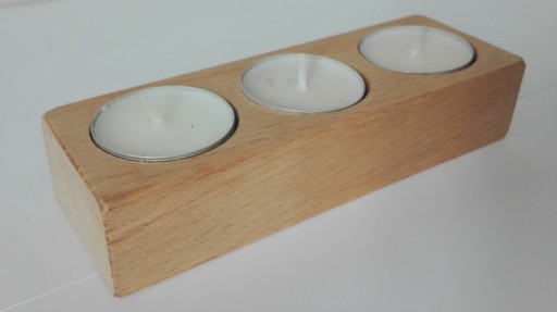 Zdjęcie oferty: Świecznik na 3 tealight'y handmade drewno