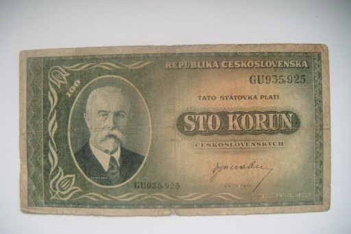 Zdjęcie oferty: BANKNOT CZECHOSŁOWACJA  100 Koron 1945 r.