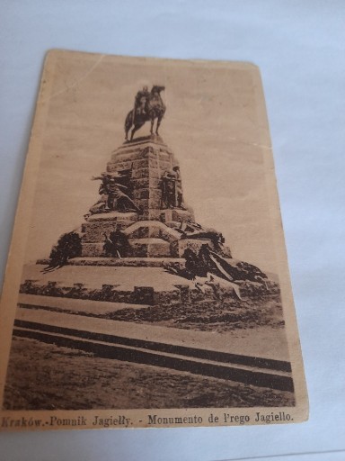 Zdjęcie oferty: kraków -pomnik jagiełły .kartka z obiegu 1913