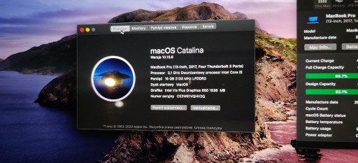 Zdjęcie oferty: MacbookPro 13 TB 2017 CoreI5 16GB 256SSD 4 THb