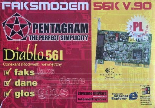 Zdjęcie oferty: Karta FAX modem Pentagram Diablo 56I V.92 PCI