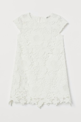 Zdjęcie oferty: H&M Sukienka Koronkowa Biała Krótki Rękaw R. 110