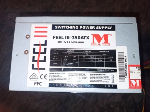 Zdjęcie oferty: Zasilacz switching power supply feel 3 -350ATX ATX
