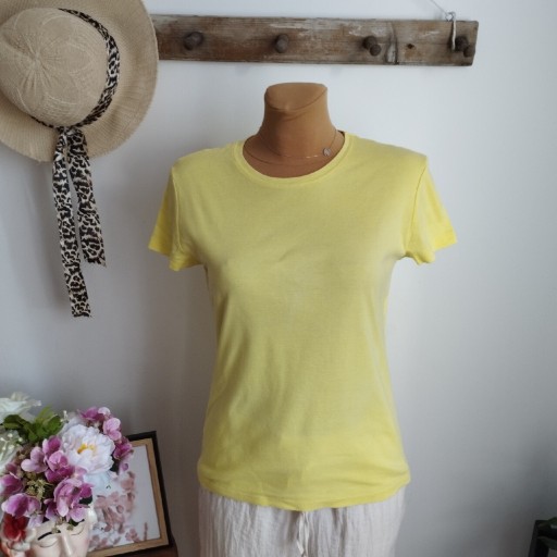 Zdjęcie oferty: Koszulka damska MNG Mango, żółta, prążkowana, S/M