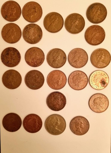 Zdjęcie oferty: 2,10 New Pence 1971-2010 różne roczniki 24 szt