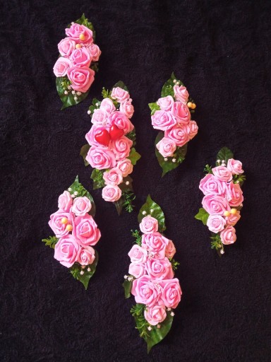 Zdjęcie oferty: Ozdoby ślubne róże różowe na auto 6 szt