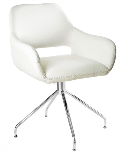 Zdjęcie oferty: Krzesło białe Talia na chromowanej podstawie
