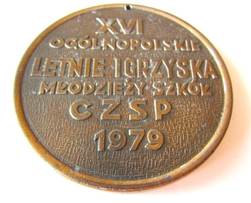 Zdjęcie oferty: Medal plakieta brąz XVI Igrzyska Młodzieży CZSP