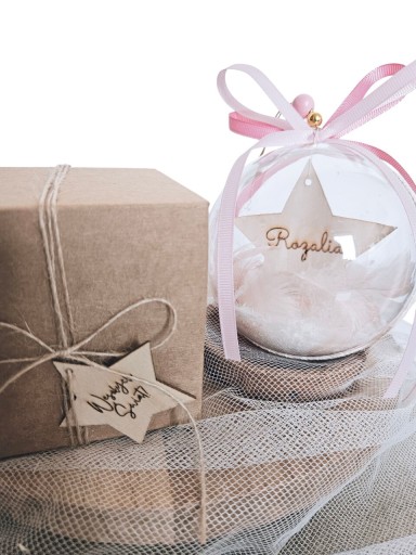 Zdjęcie oferty: Personalizowana bombka z imieniem i życzeniami gwiazdka z grawerem +pudełko