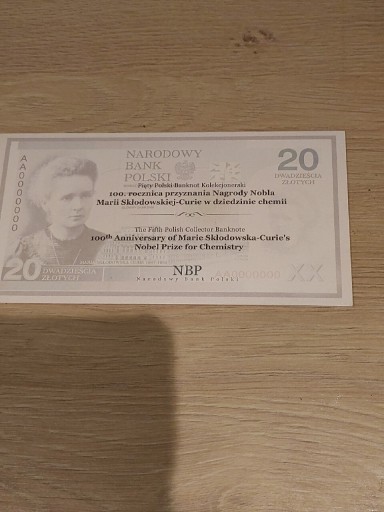 Zdjęcie oferty: 20 zł piąty banknot kolekcjonerski NBP 