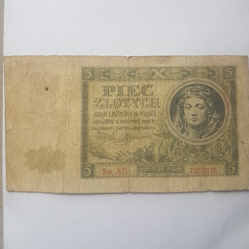 Zdjęcie oferty: Banknot 5zł 1941r