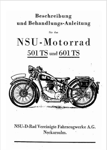 Zdjęcie oferty: NSU 501TS-601 TS Ersatzteile - Liste & instrukcja 