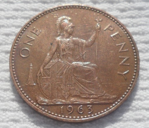 Zdjęcie oferty: UK Brytania Elżbieta II Penny Pens 1963 Ładna GVF