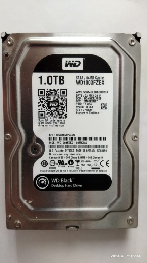 Zdjęcie oferty: WD1003FZEX 1TB 3,5" 7200 64MB Uszkodzony