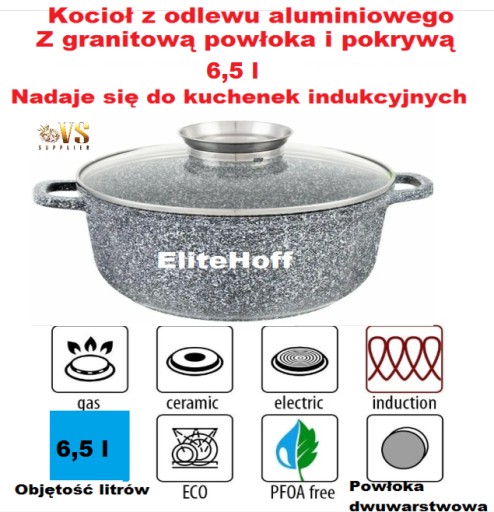 Zdjęcie oferty: GARNEK MARMUR 6,5L 28cm ELITEHOFF