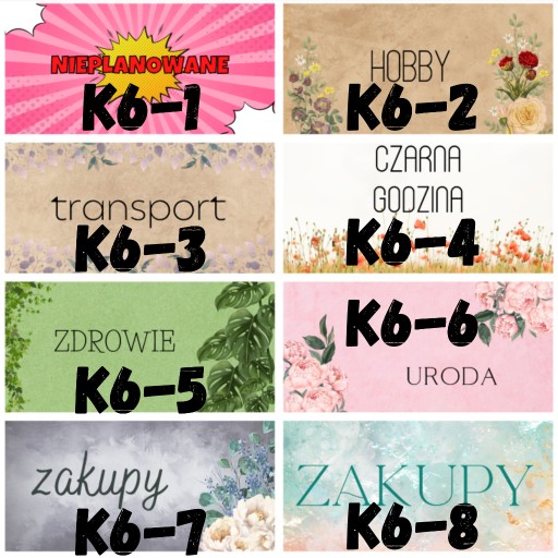 Zdjęcie oferty: Karty kategorii oszczędzanie kopertowe budżet kopertowy A6 binder