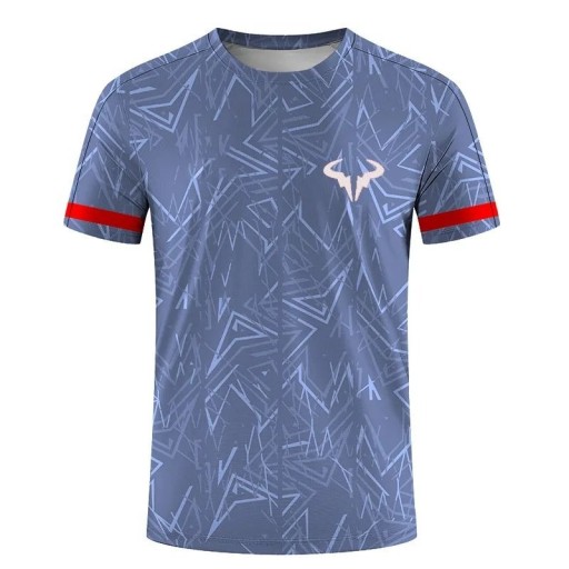 Zdjęcie oferty: T-shirt fitness oddychający, niebieski we wzory, L