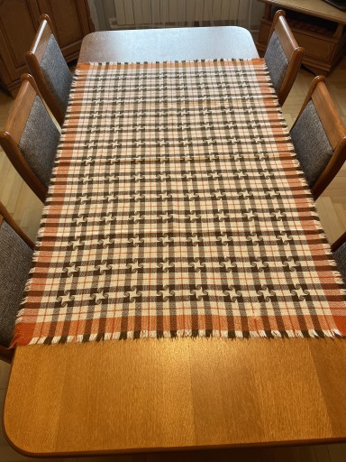 Zdjęcie oferty: Obrus tkany krata 90 x 135 cm vintage PRL