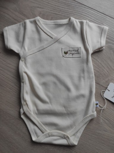 Zdjęcie oferty: Body niemowlęce kopertowe, krem, krótki rękaw 62