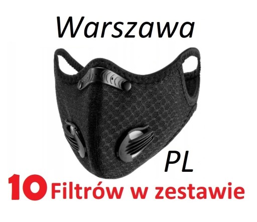 Zdjęcie oferty: Maska sportowa antysmogowa ANTYWIRUSOWA10x filtr