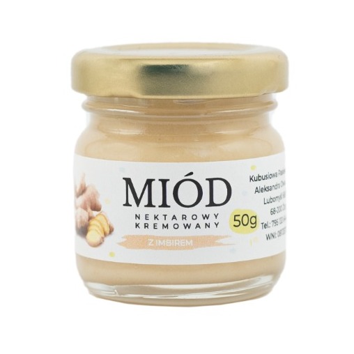 Zdjęcie oferty: Mini miodek Miód kremowany z imbirem 50g 