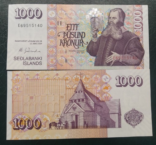 Zdjęcie oferty: Islandia 1000 kron  2001 XF+