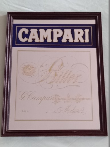 Zdjęcie oferty: Reklama na lustrze Campari  vintage 