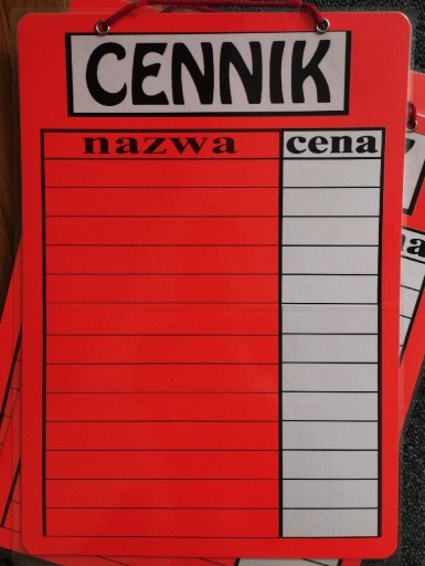 Zdjęcie oferty: Cennik A3 Poligraf Laminat czerwony