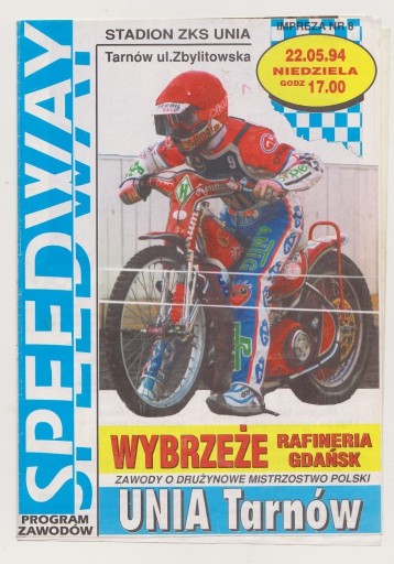 Zdjęcie oferty: UNIA TARNÓW - WYBRZEŻE GDAŃSK 1994 żużel