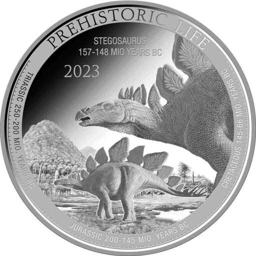 Zdjęcie oferty: Congo:Prehistoric Life - Stegosaurus 1 Srebra 2023