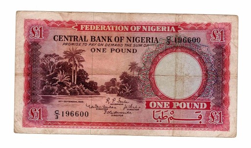 Zdjęcie oferty: NIGERIA 1 POUND 1958 P4